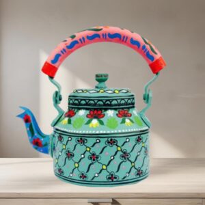 Hand Painted Designer Aluminium Kettle for Tea/Coffee, Home Décor& Gift Purpose.