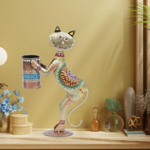 Iron Cat holding a Pen Holder Showpiece for Home decor,